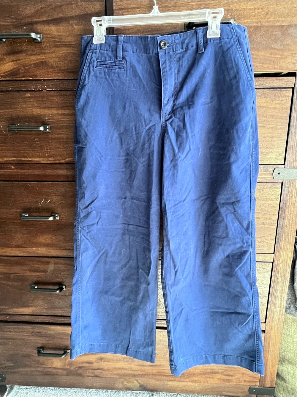 Lands' End Navy Cropped Wide-Leg Pants